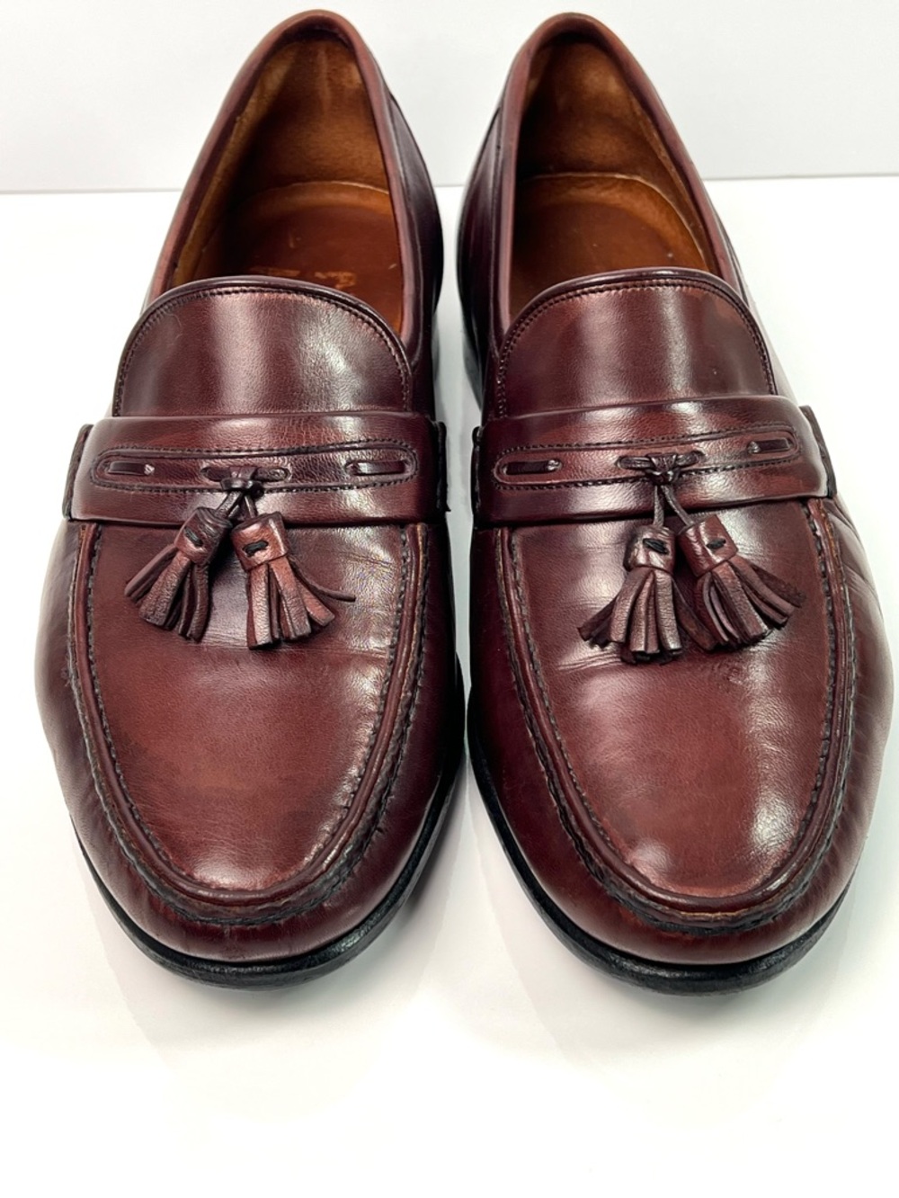 Allen Edmonds Ravenna Burgundy Leather Tassel Loafer Shoes size 8 Executive